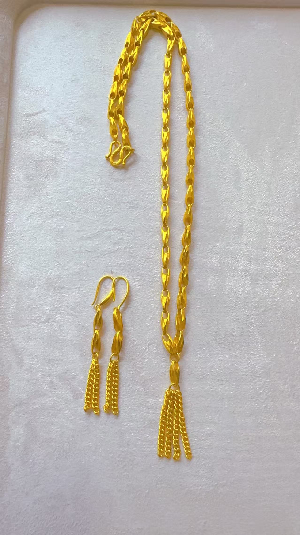 铜合金项链 铜合金项链时尚项链耳环两件 套023