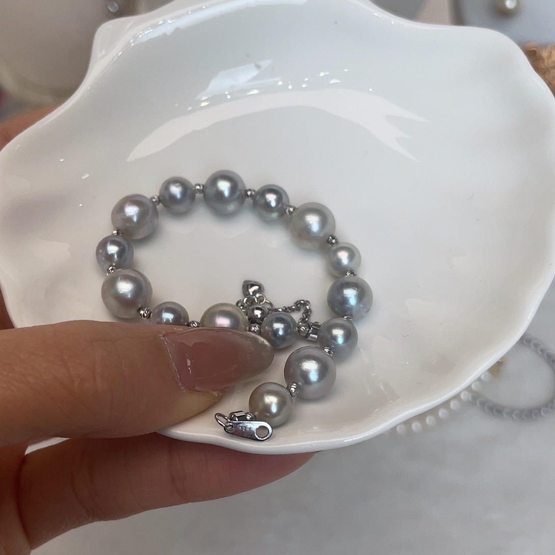 海水珍珠银S925镶嵌手绳