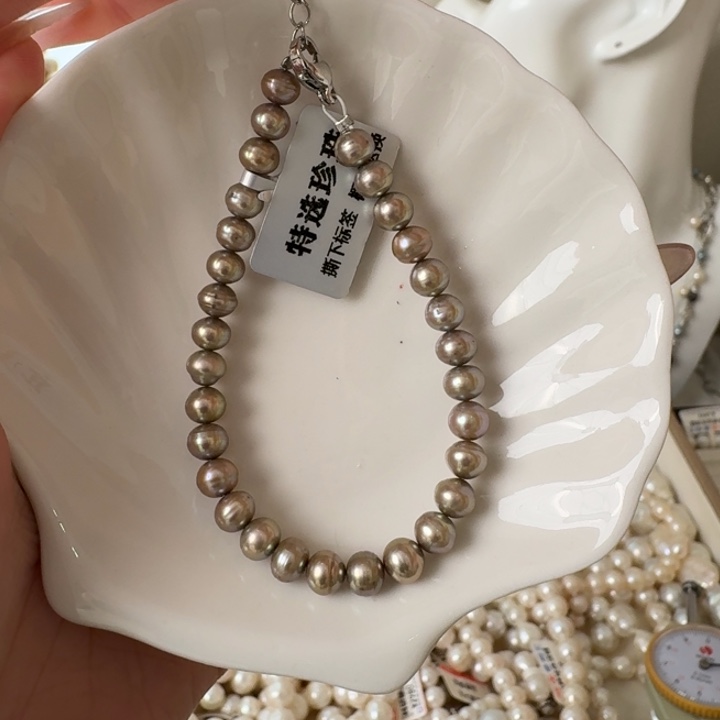 手绳淡水珍珠银S925镶嵌77号