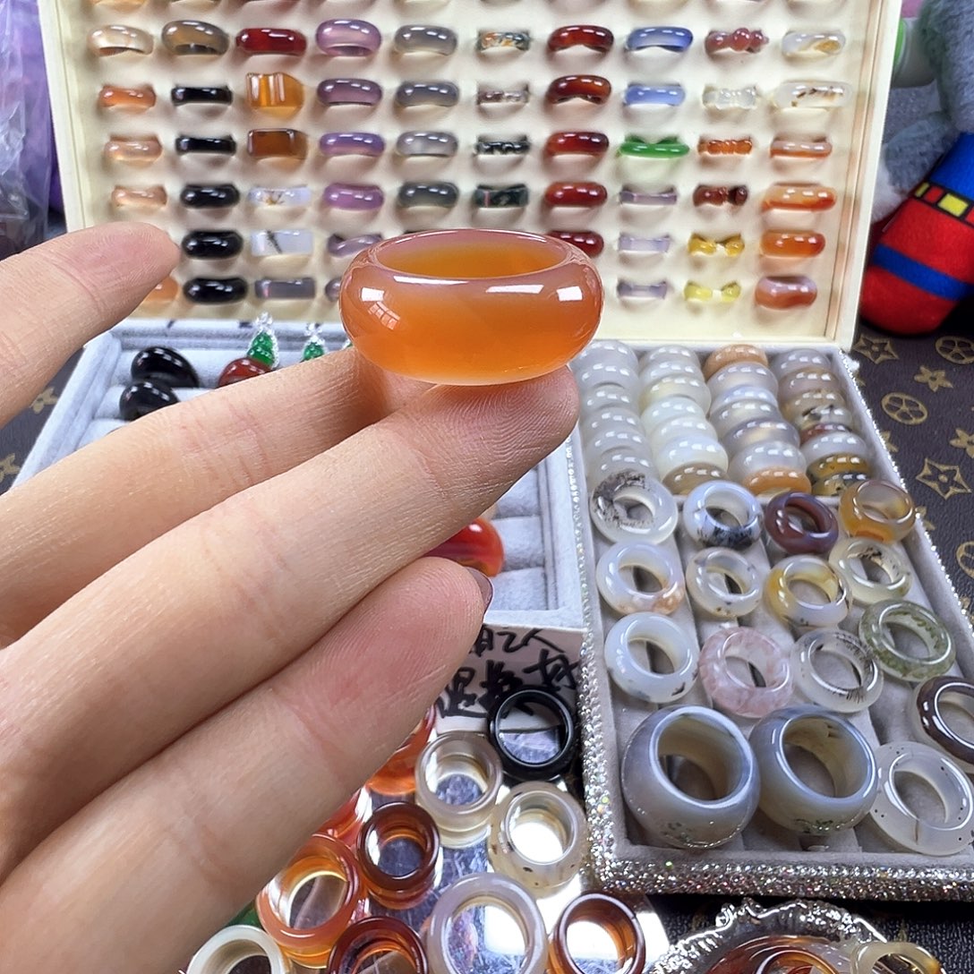 心***锁玛瑙/玉髓未镶嵌戒指A6不退换20.5港25