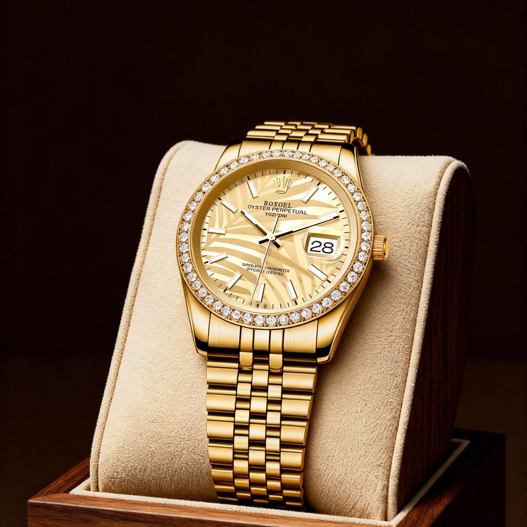 全新正品/全金日志型RHA9020金树叶/自动机械男士腕表-lz