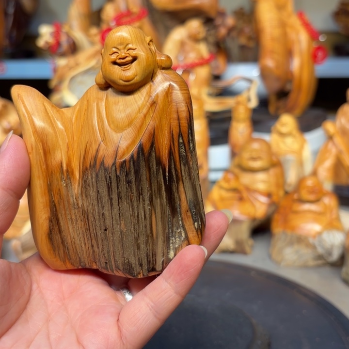 柏木太行崖柏弥勒佛