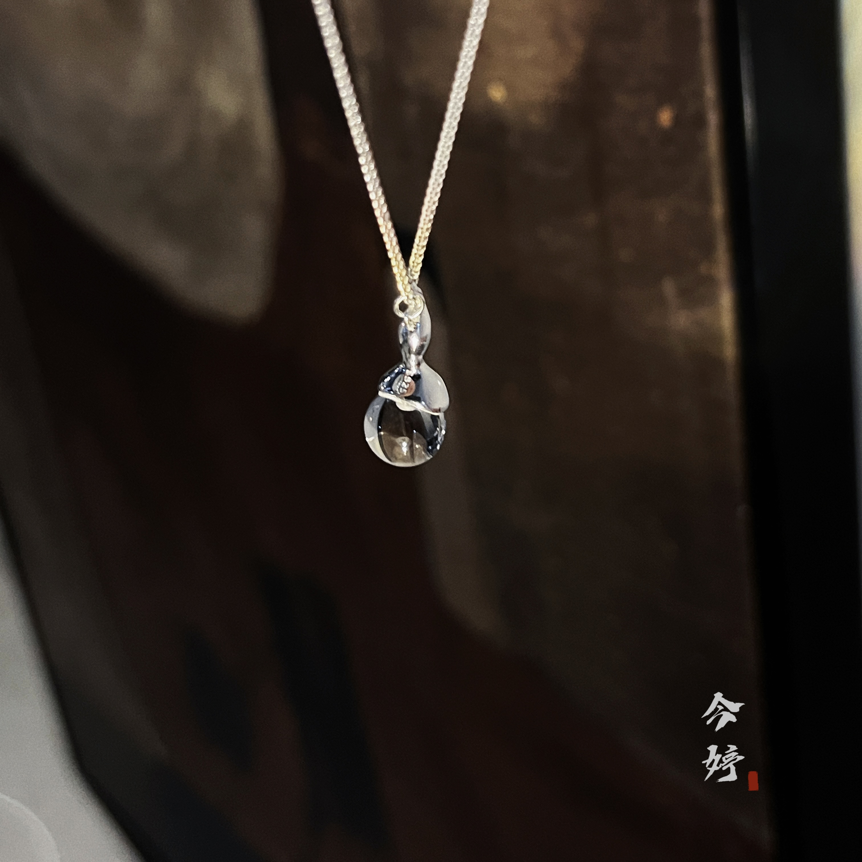 925银仿水晶银制品 韩系时尚百搭小众简约轻奢银项链-HT25V128X