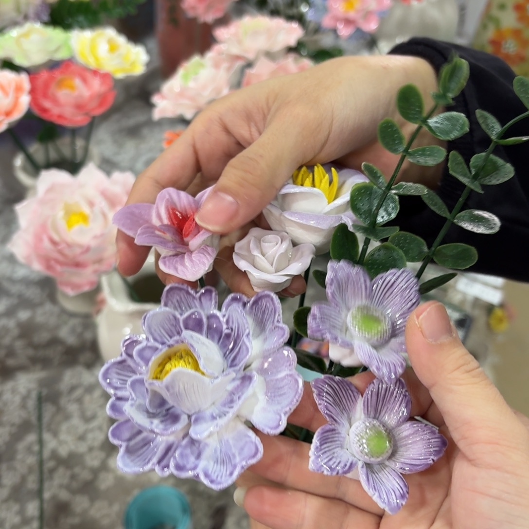 3117 陶瓷花拍满20元发货，爱退款拉黑