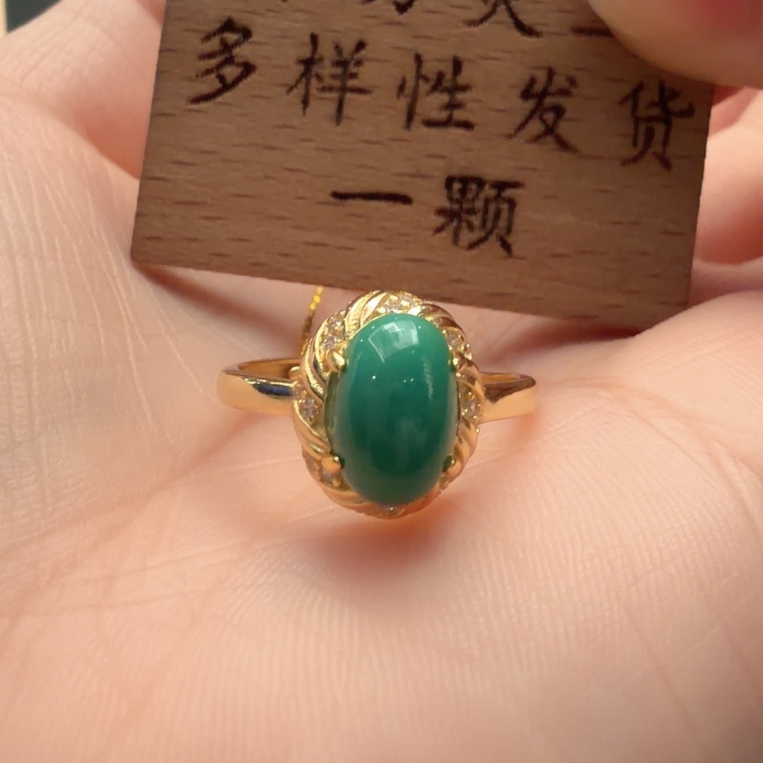 绿松石银S925镶嵌戒指