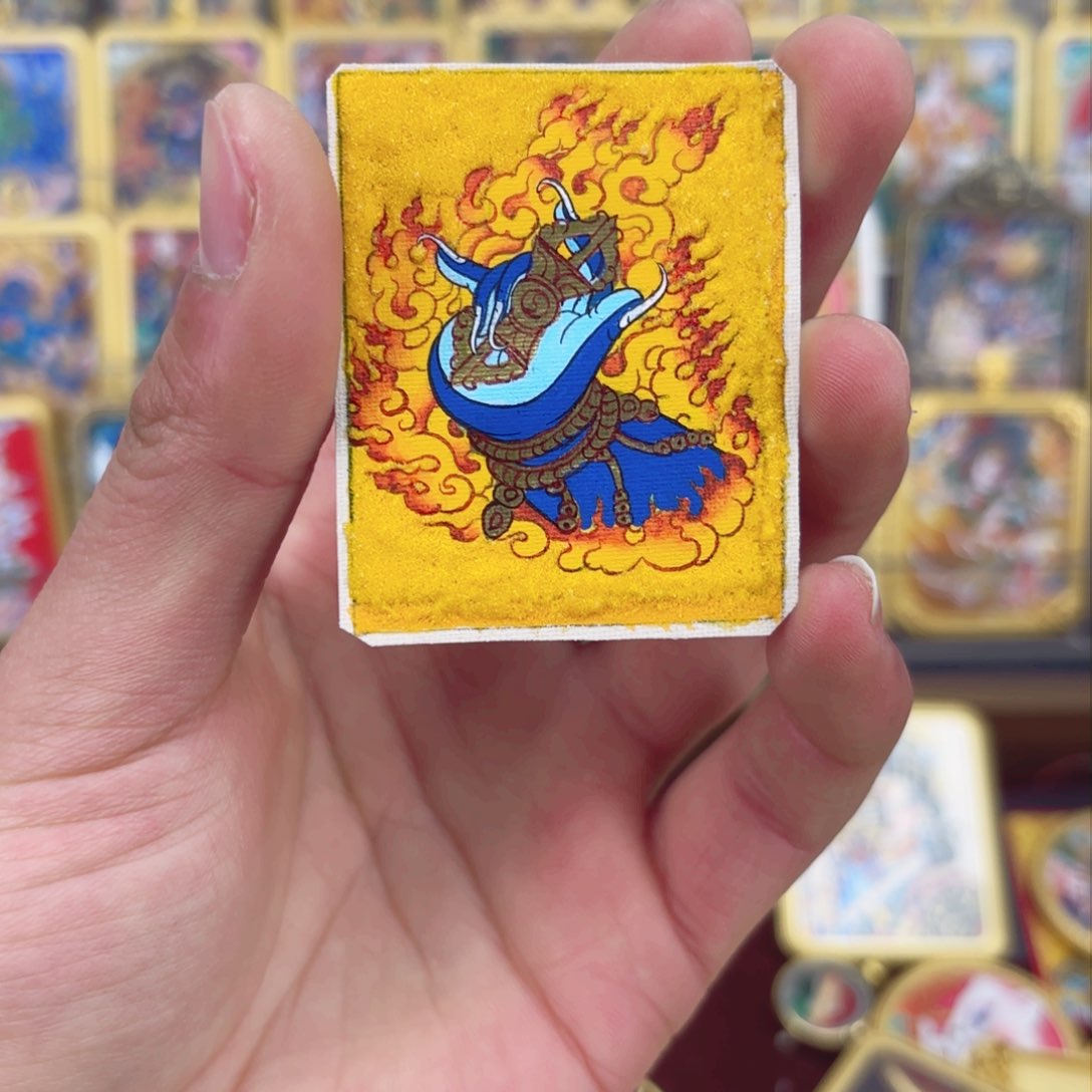 吊坠小****?纯手绘唐卡金刚手