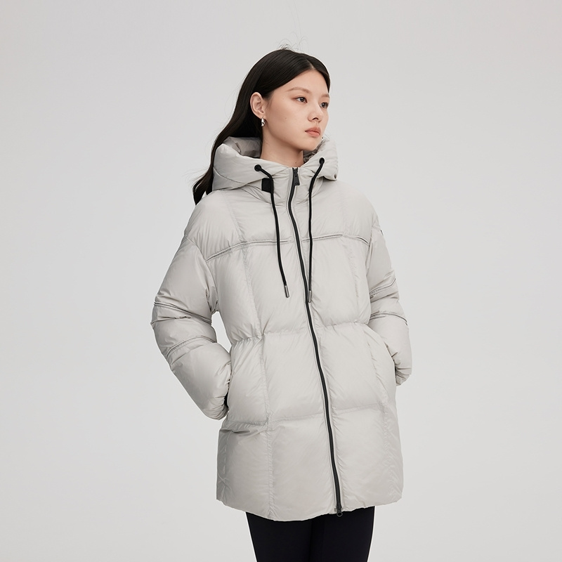 艾莱依官方品牌可脱卸U型枕短款收腰显瘦羽绒服连帽冬季新款鹅绒