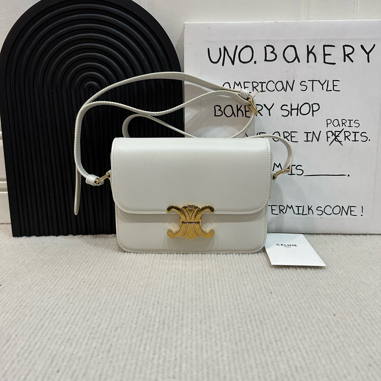 95新 Celine/思琳 【蔡包紫】白色豆腐包teen小号