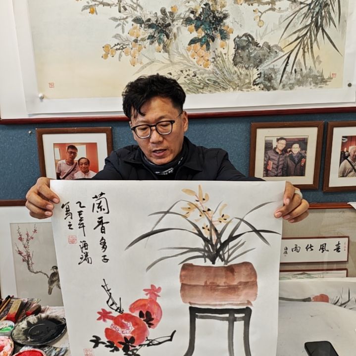 国画贾海瑞老师现场定制