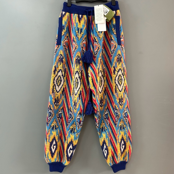 未使用 GUCCI/古驰 古驰蓝色花纹长裤