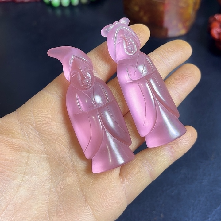 张***手白玉菩提把件一个一个