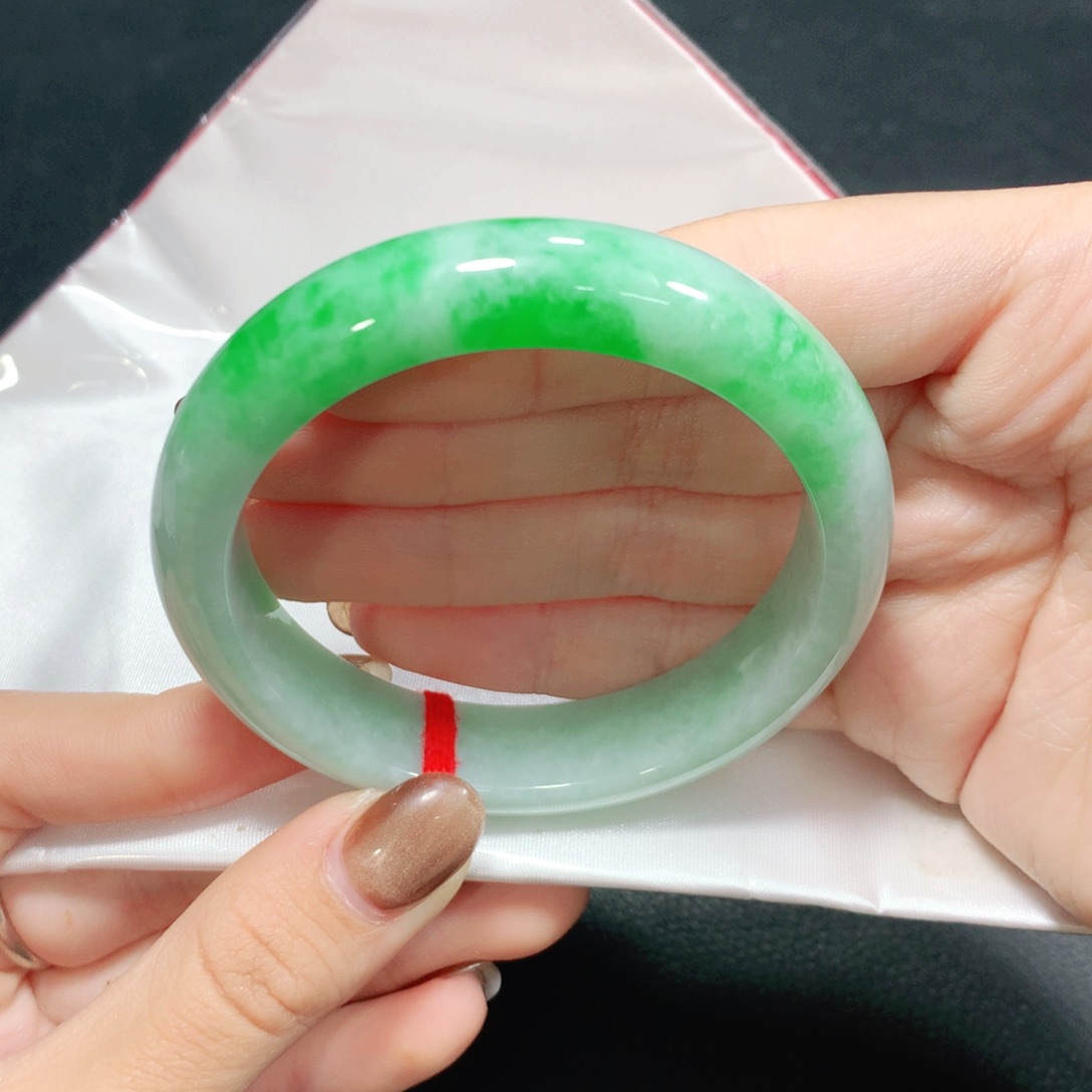 翡翠未镶嵌手镯56圈D036