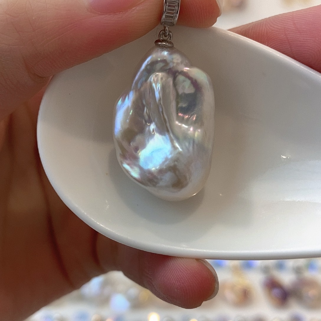 淡水珍珠颈饰银S925镶嵌卢**?