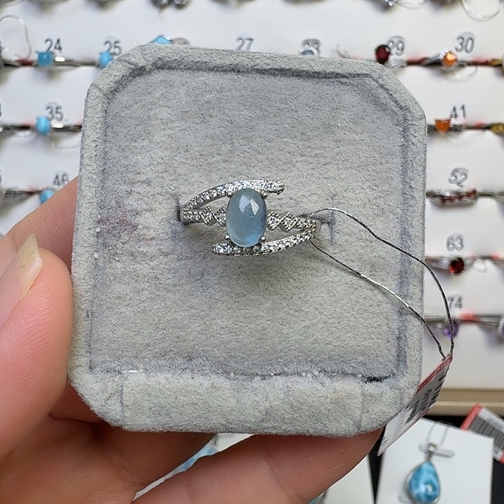 银S925镶嵌戒指水晶