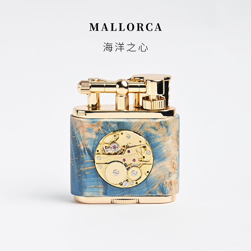 Mallorca 乐卡【海洋之心】彩色实木打火机男士煤油复古个性送男友