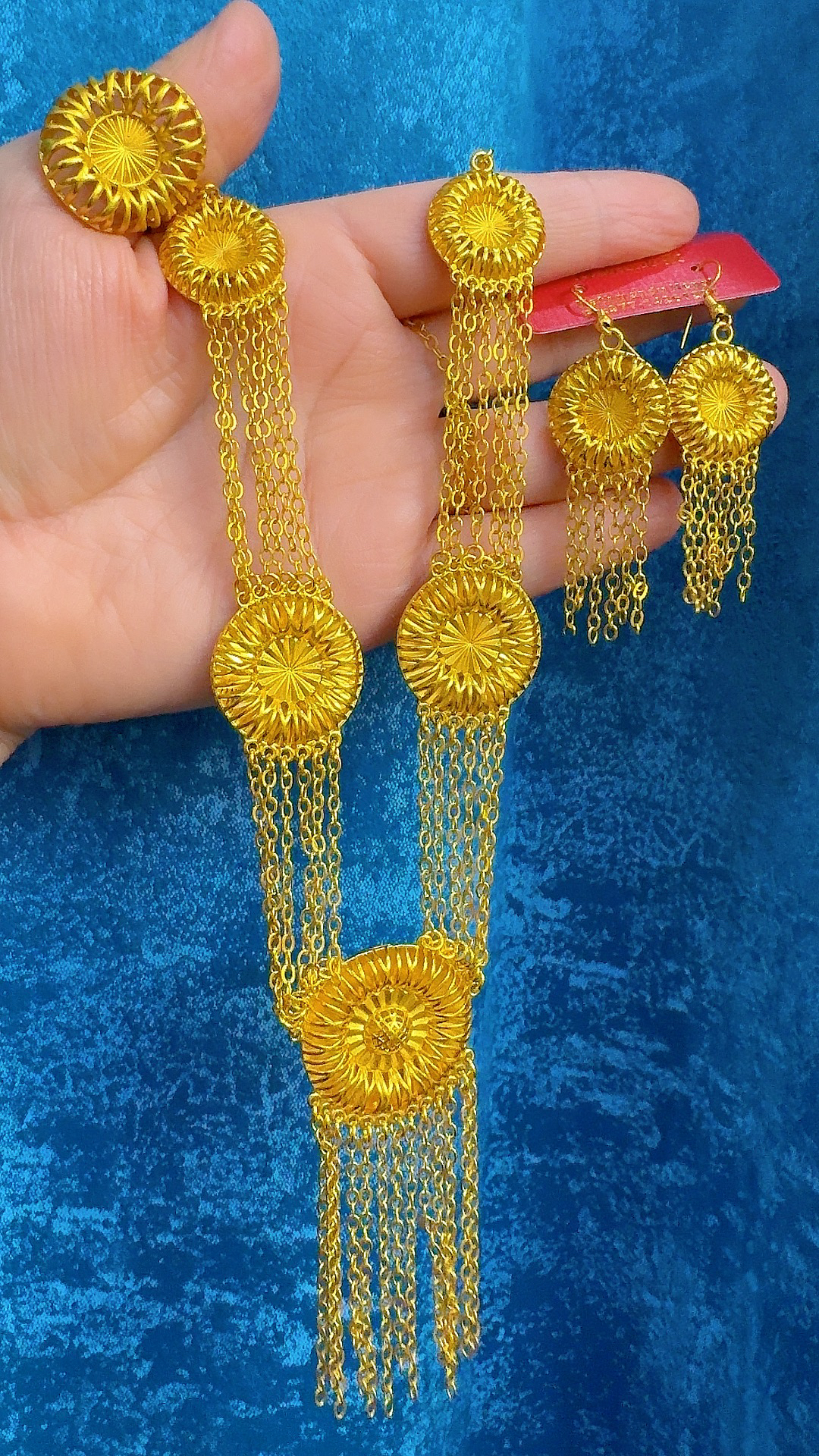 铜合金项链 合金项链金色华丽高贵民族风百搭时尚气质锁骨链