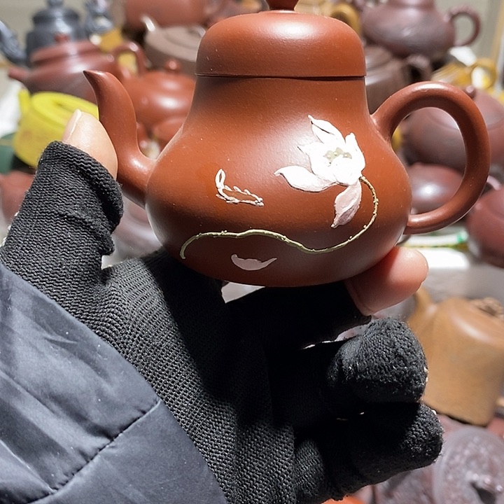 紫砂茶壶内推裂微瑕