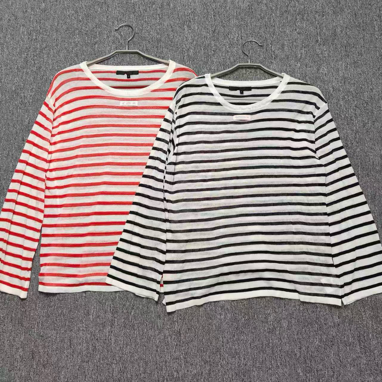 亚麻条纹宽松T恤