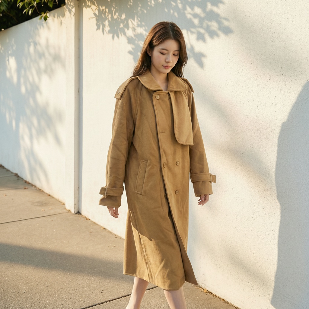 双排扣防风欧美风中长款呢子大衣秋冬法式百搭翻领时尚长款