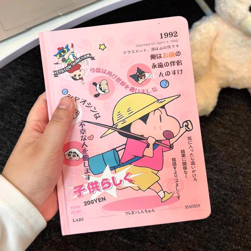 【奈奈】可爱卡通蜡笔小新全彩页A5硬壳软壳笔记本汽车内饰摆件饰品