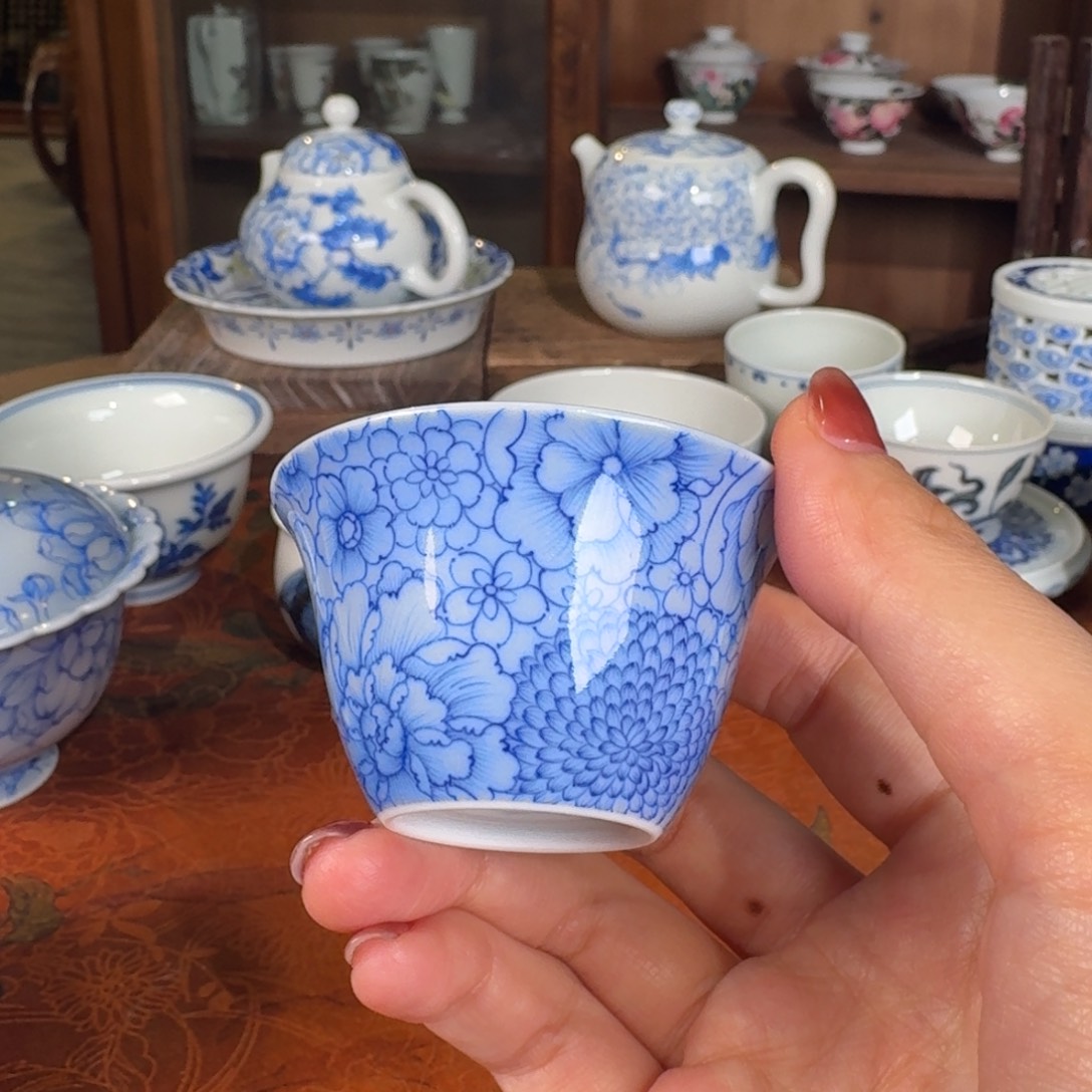 青樵轩青花万花岩茶小杯