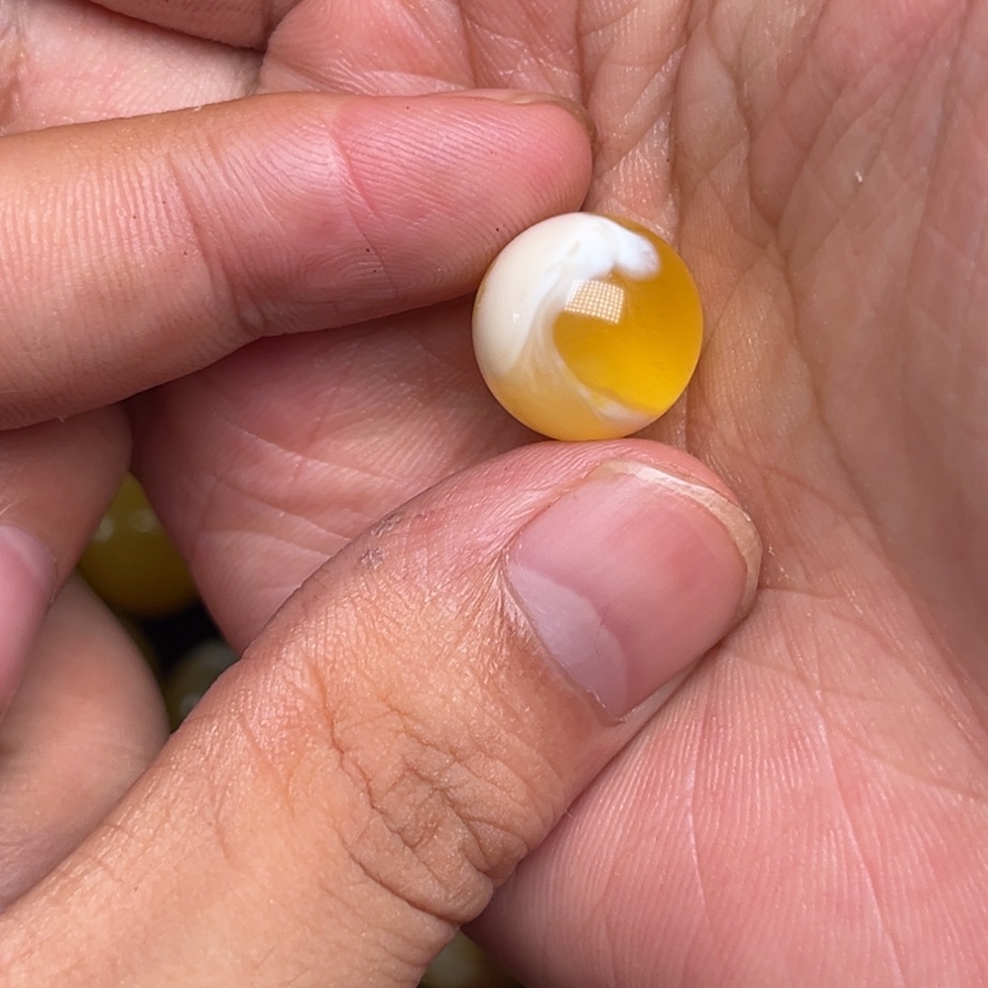 裸石琥珀未镶嵌蜜蜡圆珠14.5