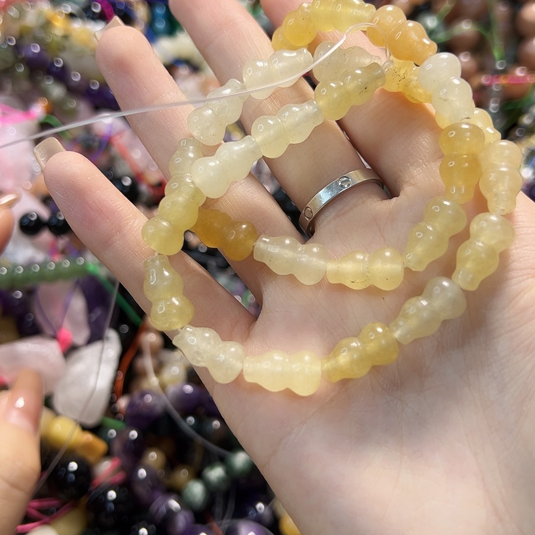 玛瑙/玉髓未镶嵌珠宝半成品金丝玉葫芦一条