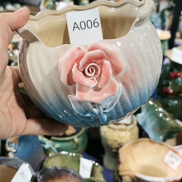 奥***约瓷片花盆多肉植物艺术品