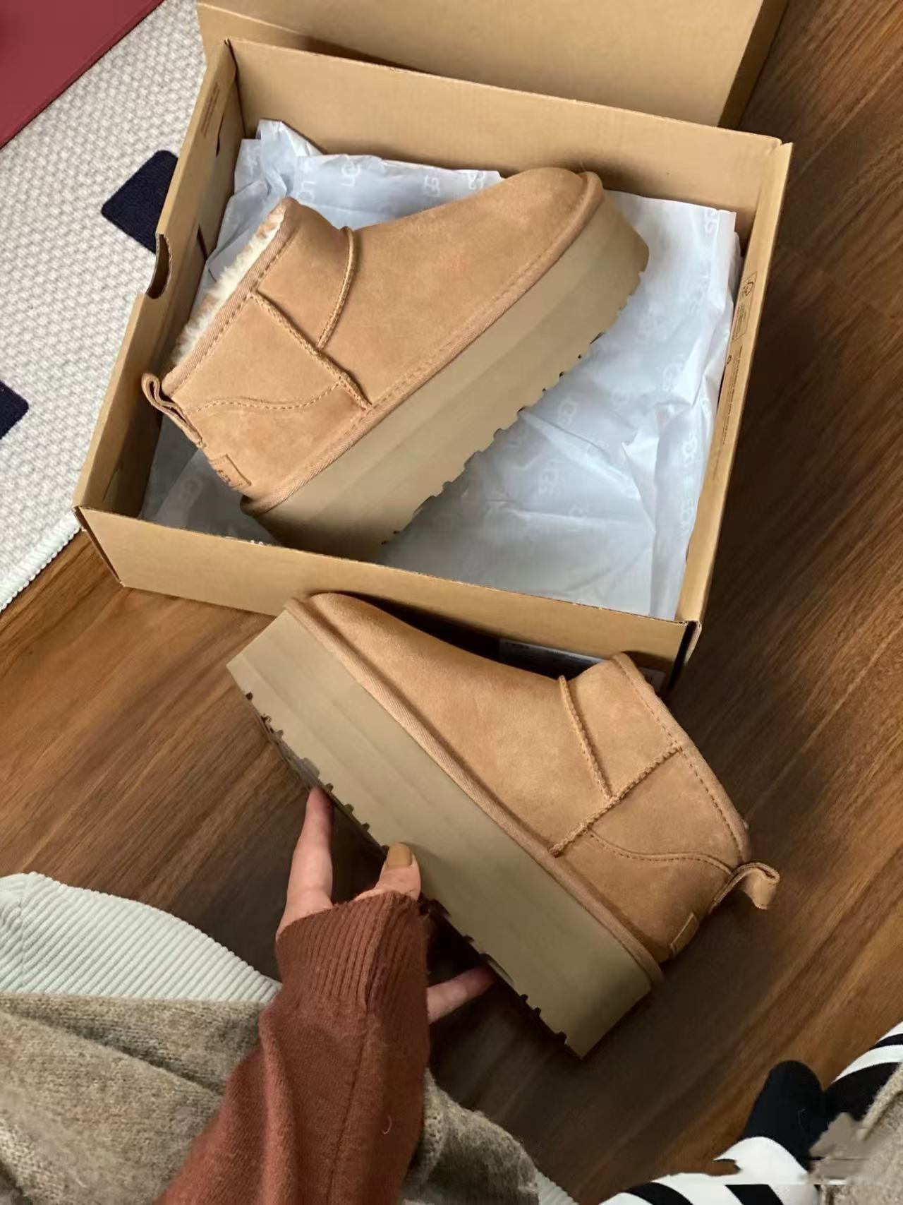 【冬雨款五公分】桑坡皮毛一体雪地靴经典百搭