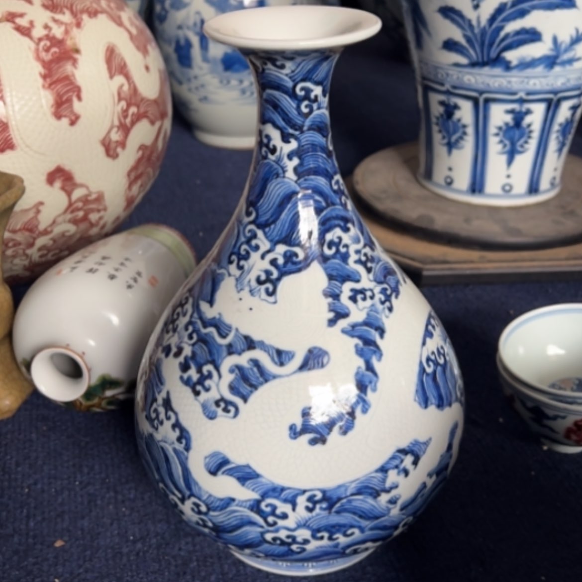 【闪购商品】青花海水龙纹留白