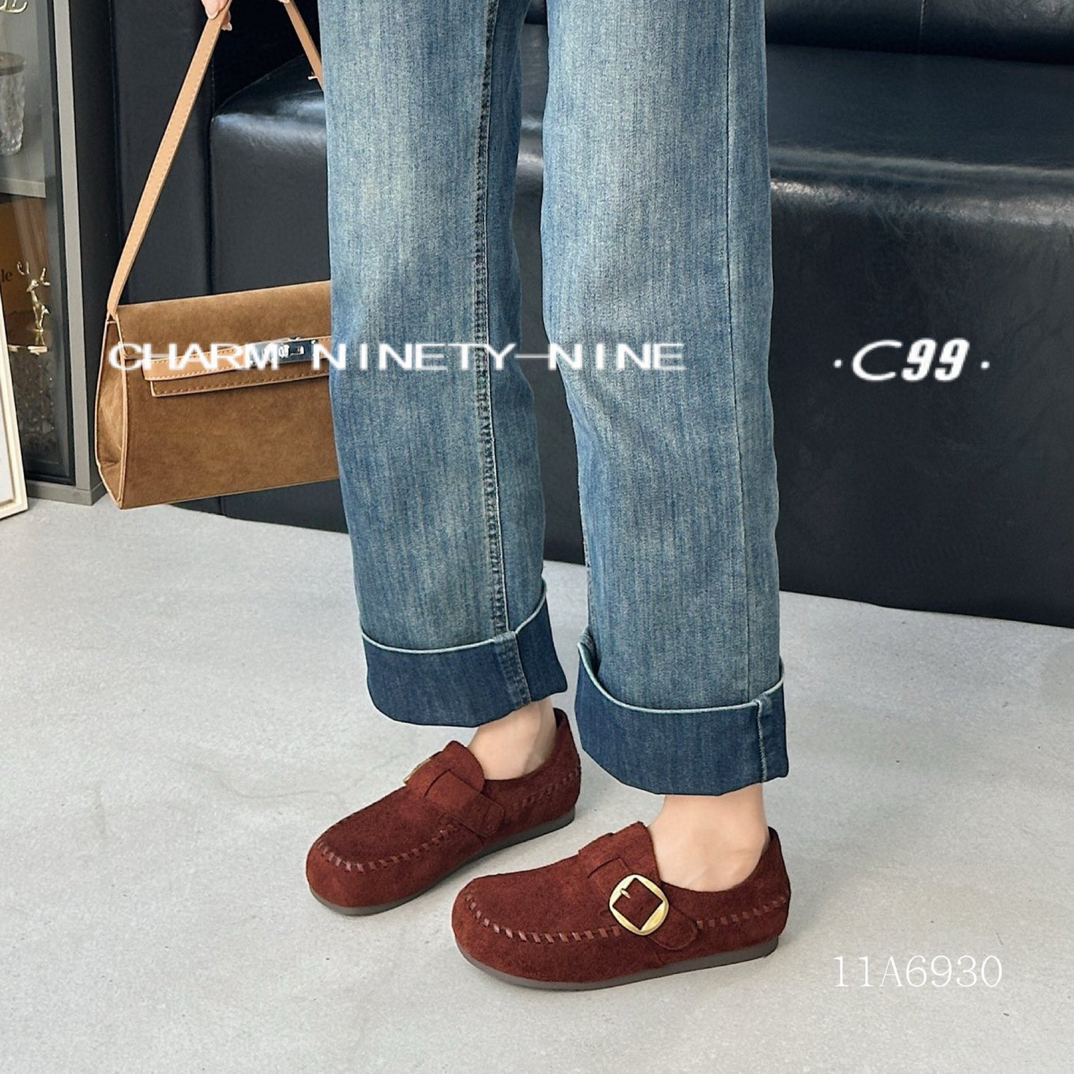 116930新款百搭休闲薄绒单鞋