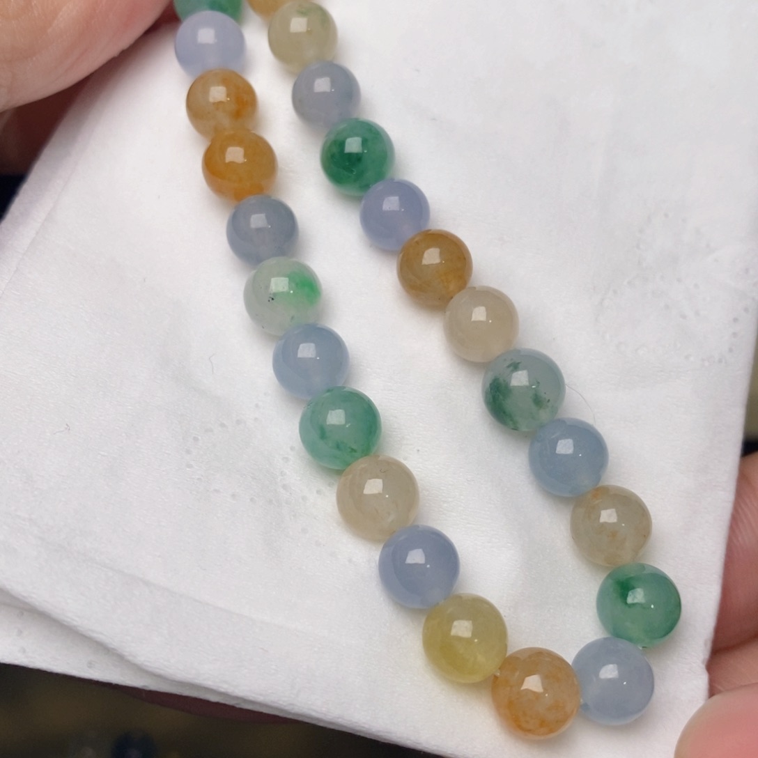 定制翡翠未镶嵌七彩缤纷马卡龙