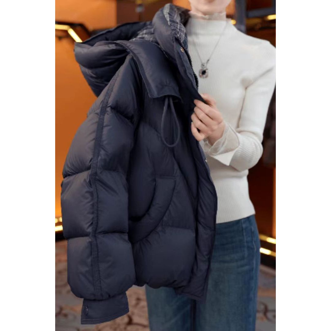 2025年秋冬新款韩系慵懒感时尚潮流保暖棉服宽松百搭简约风外套女