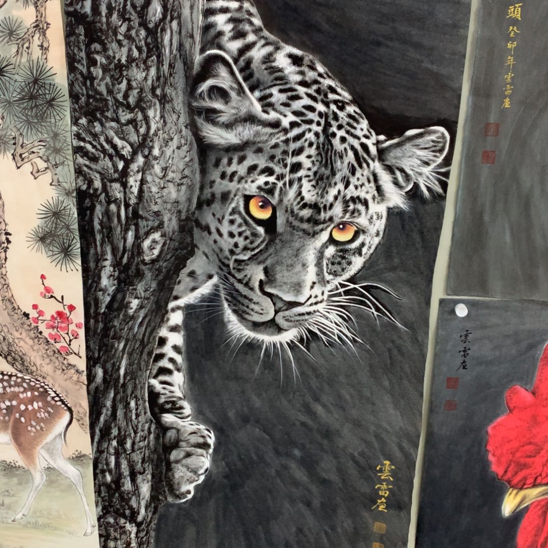 国画鲁*四尺手绘豹子