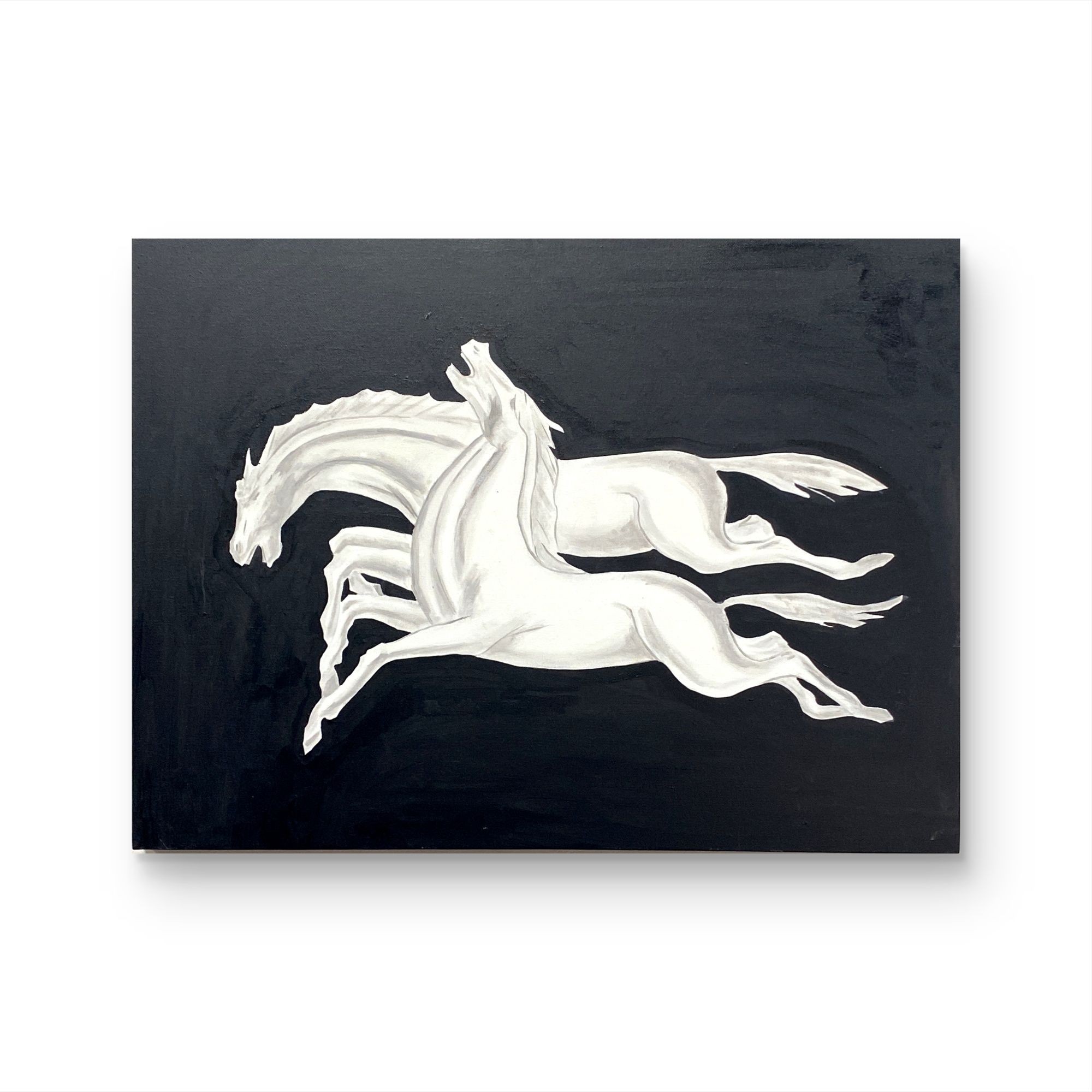 【骏马】手绘挂画 “60*80” No.136 现场客厅玄关纯手绘装饰画