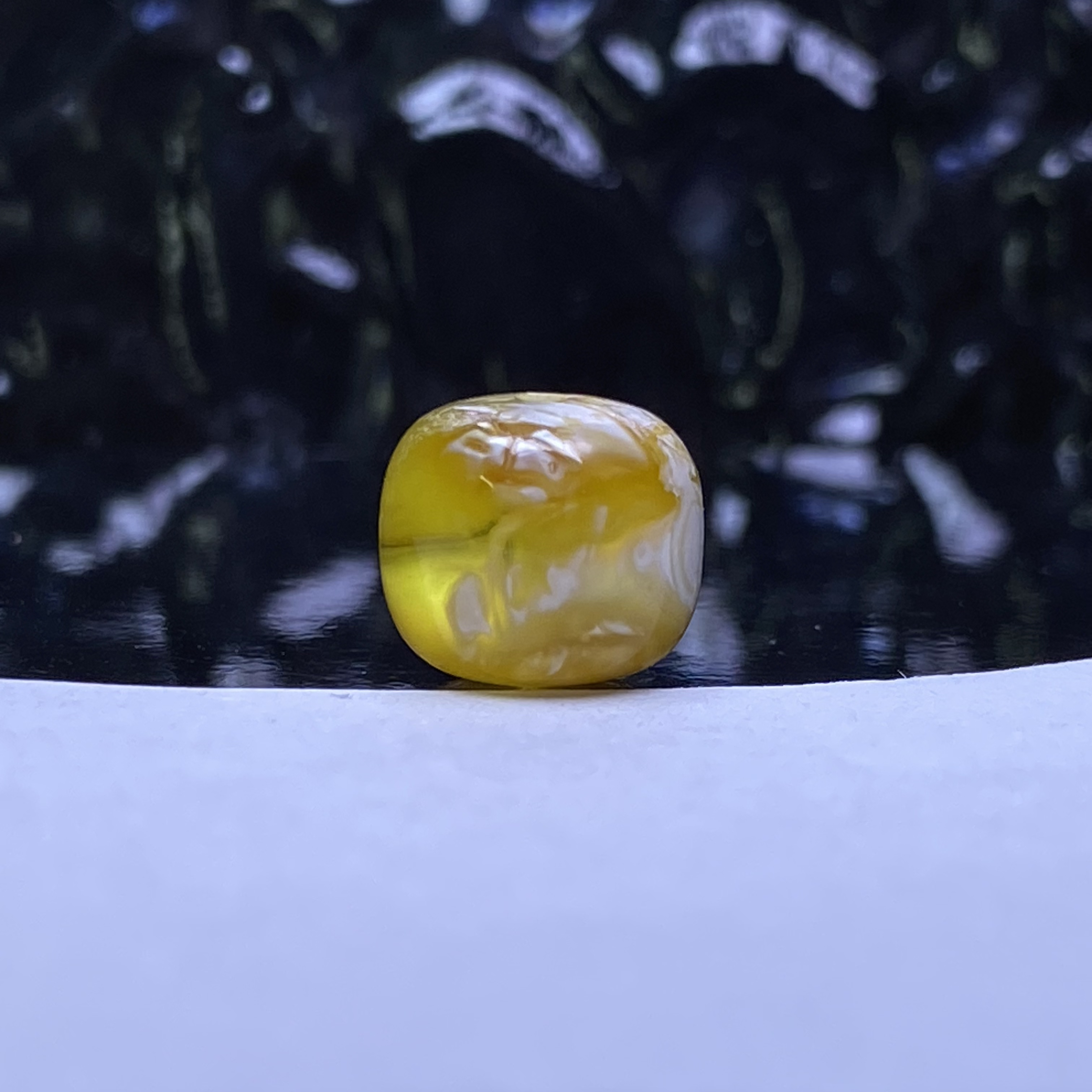 琥珀蜜蜡橘金彩沁溶洞高品蜜蜡老型单珠10.0mm