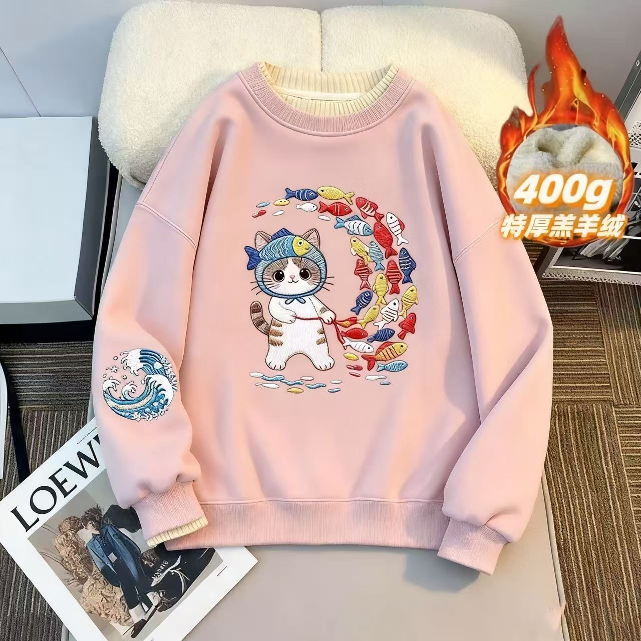 女童冬季卫衣2025加绒卫衣新款一体加厚秋冬打底上衣加绒保暖儿童