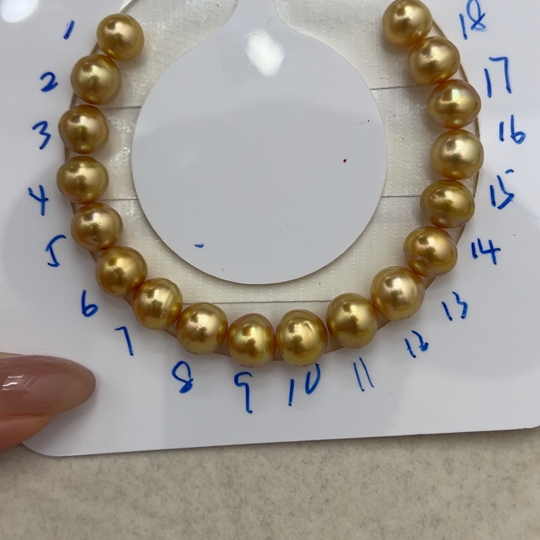 8-9.9mm浓金手串未镶嵌海水珍珠