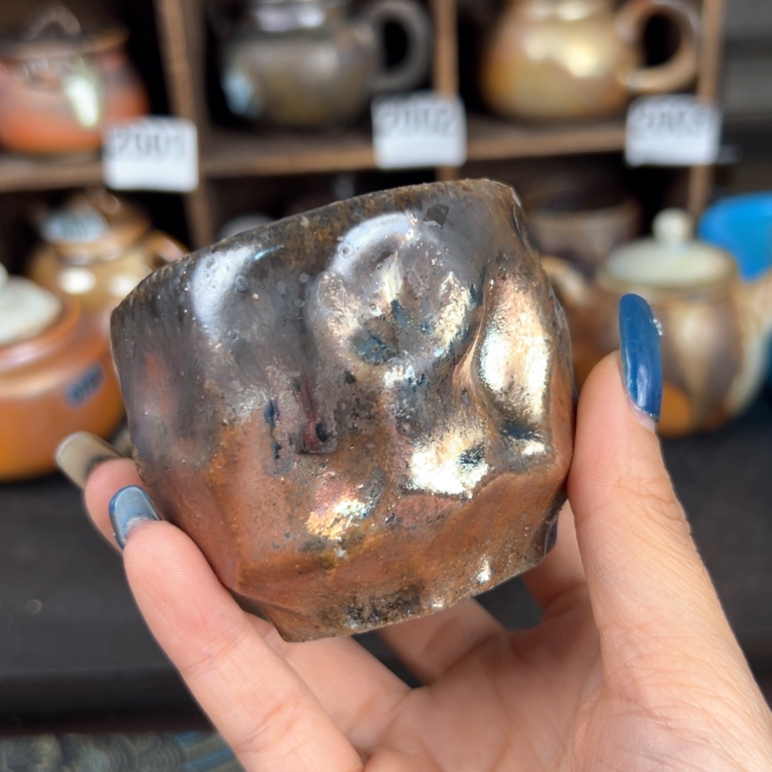 杯柴烧茶器铁胎主人杯