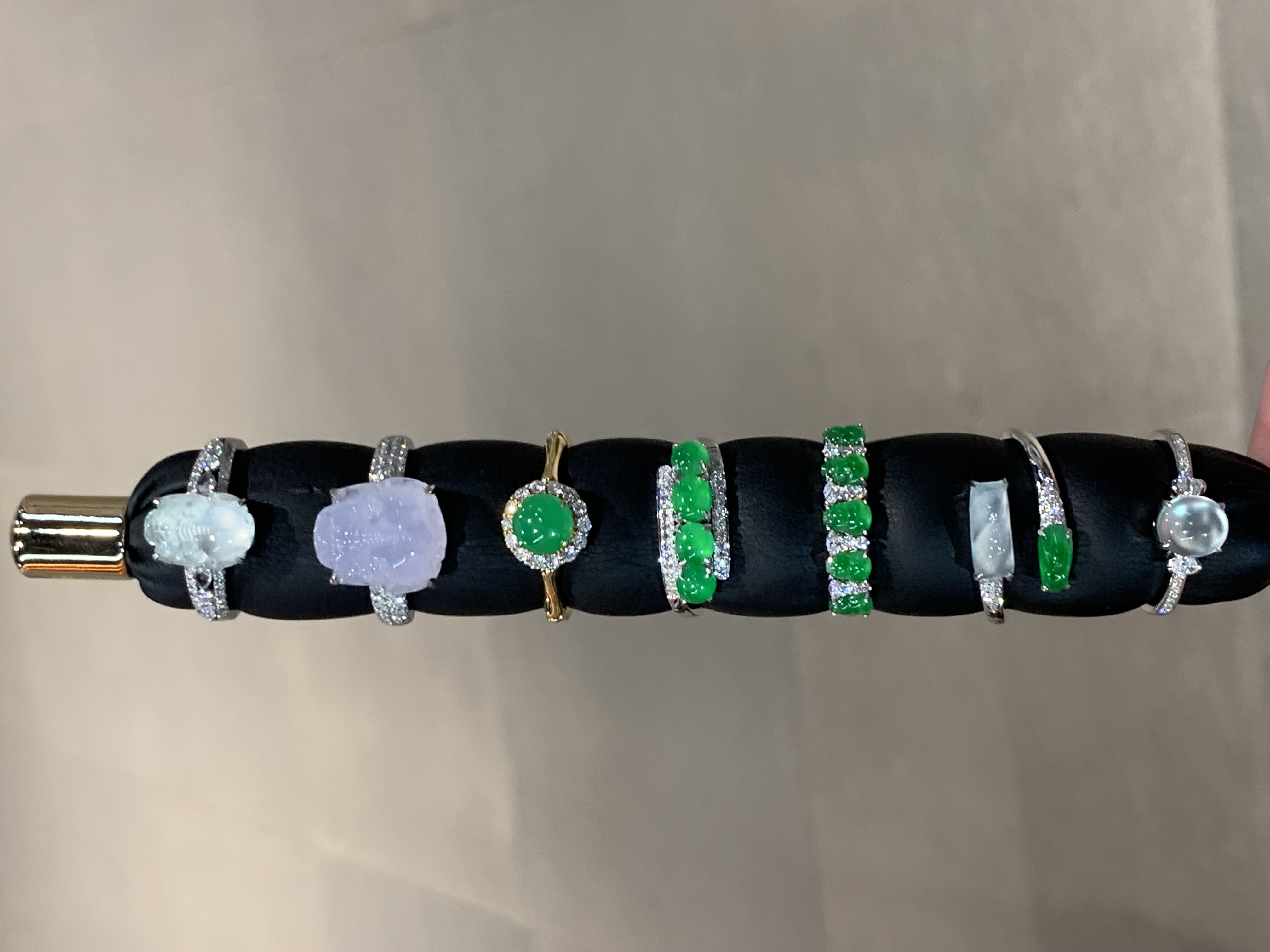 【小鱼严选 戒指棒】翡翠戒指-多样性发一件-18K金镶嵌-XY01 |CXQ21