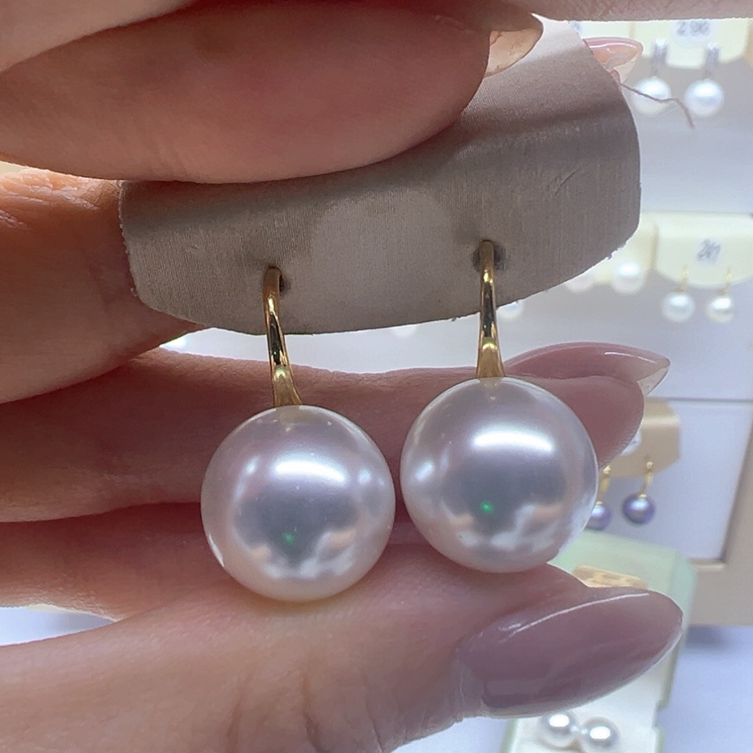 银S925镶嵌淡水珍珠耳饰
