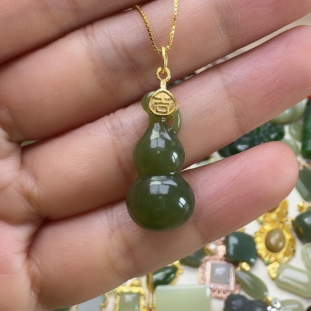 和田玉银S925镶嵌颈饰