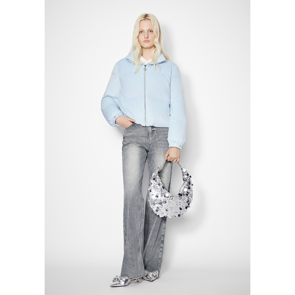 SALT.P可颜 2025冬季新款时尚休闲短款灯芯绒羽绒服AC35508190