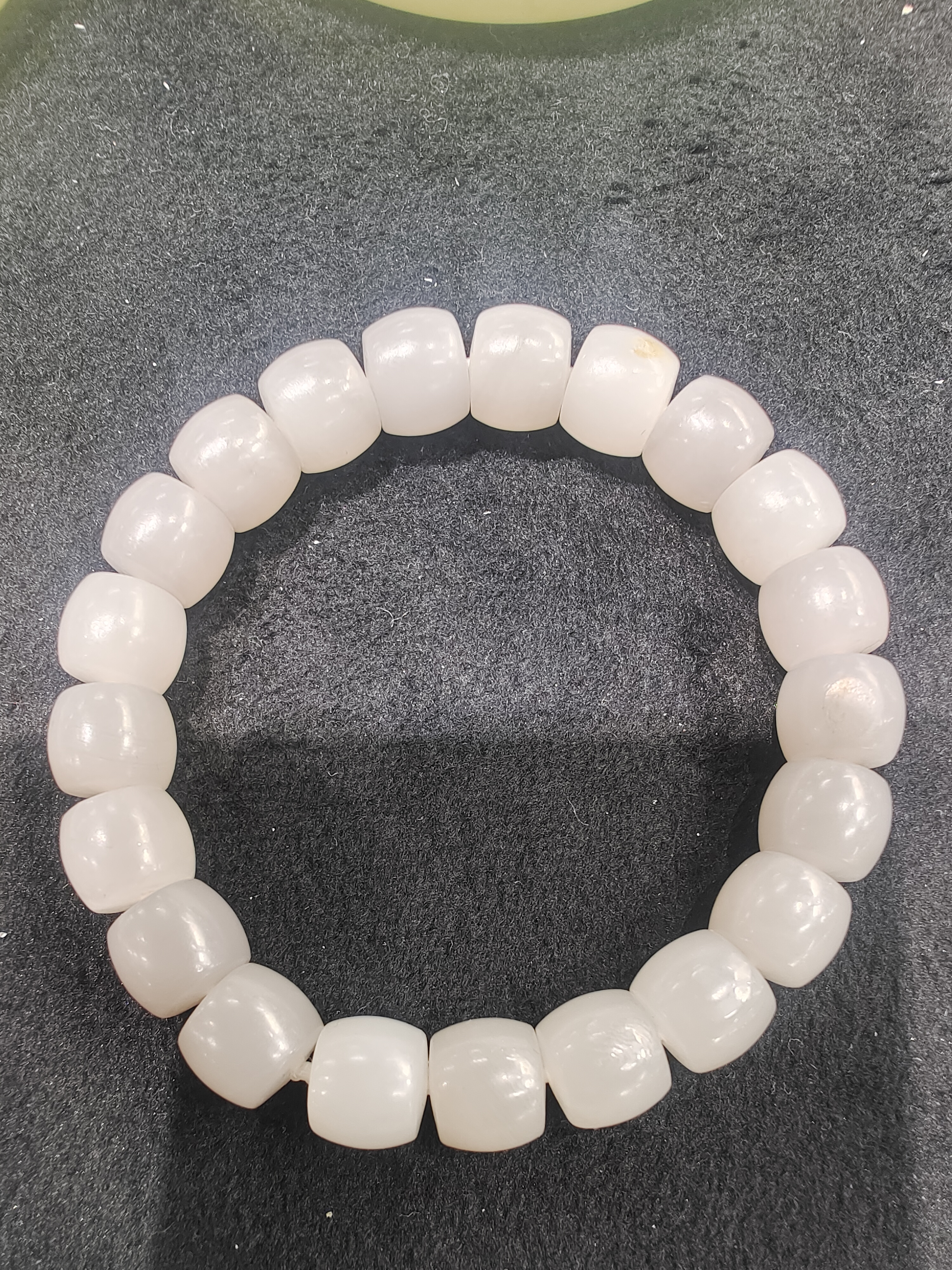 天然白玉珠径约10mm弹力绳老型珠10*11mm