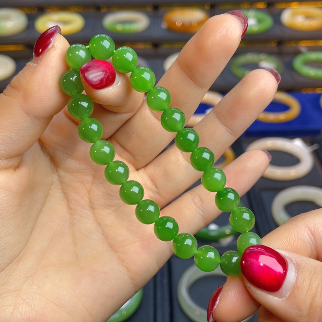 和田玉手镯未镶嵌8