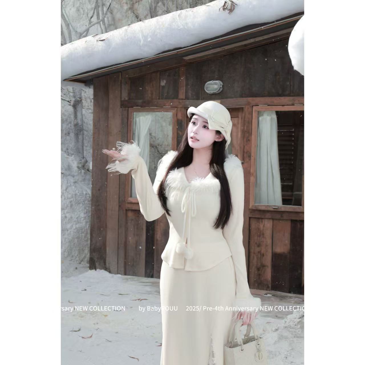 【风铃雪诗】温与柔温柔日系纯欲裙装茸茸雪域精灵套装