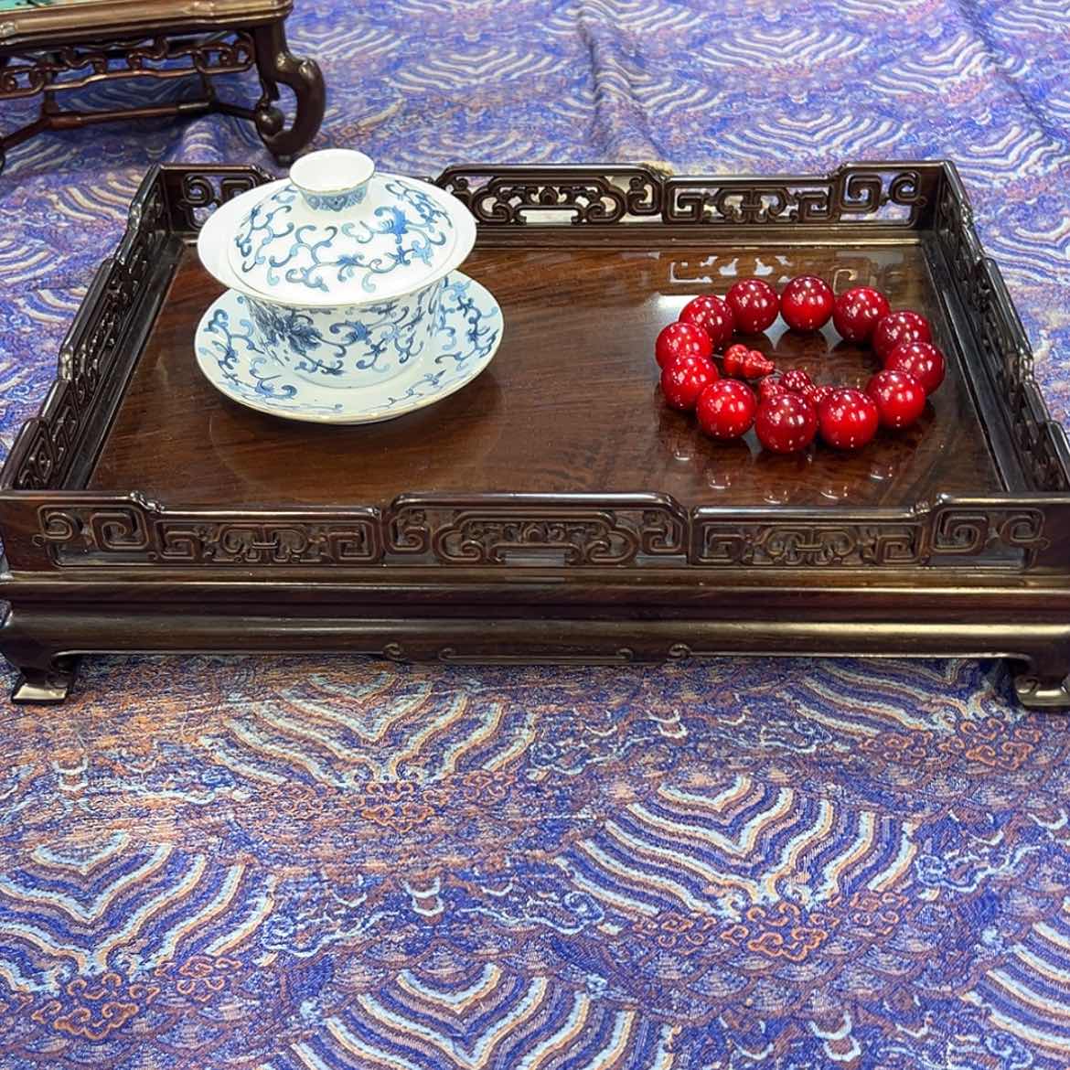 【闪购商品】红酸枝木类成套家具茶盘
