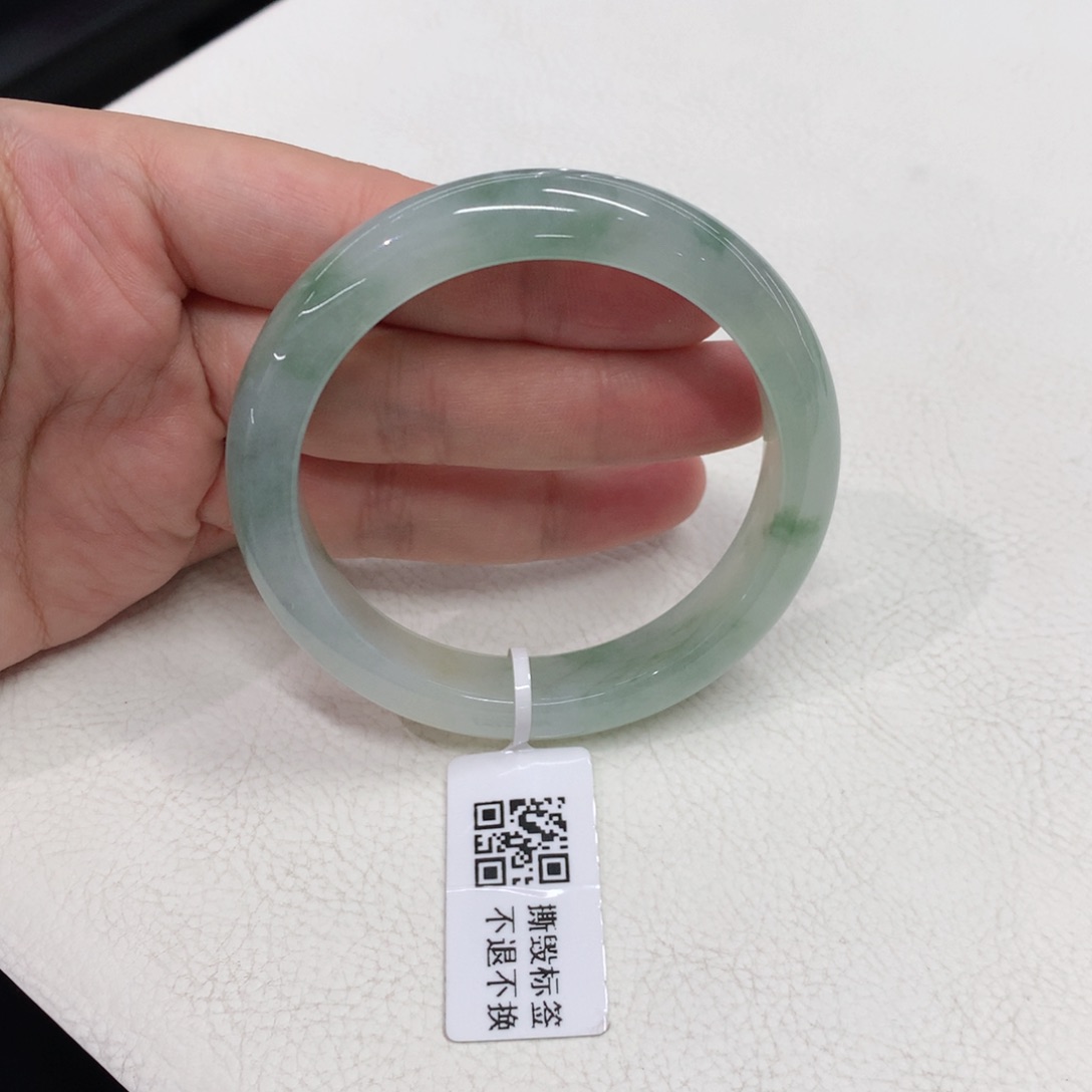 未镶嵌手镯翡翠54.7圈口冰胶起荧正圈