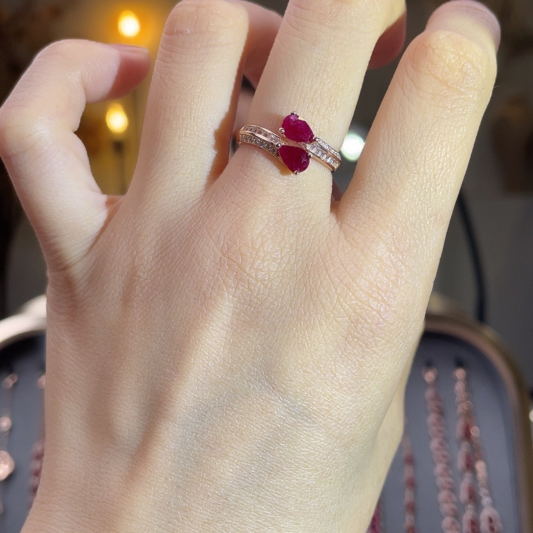 红宝石银S925镶嵌戒指