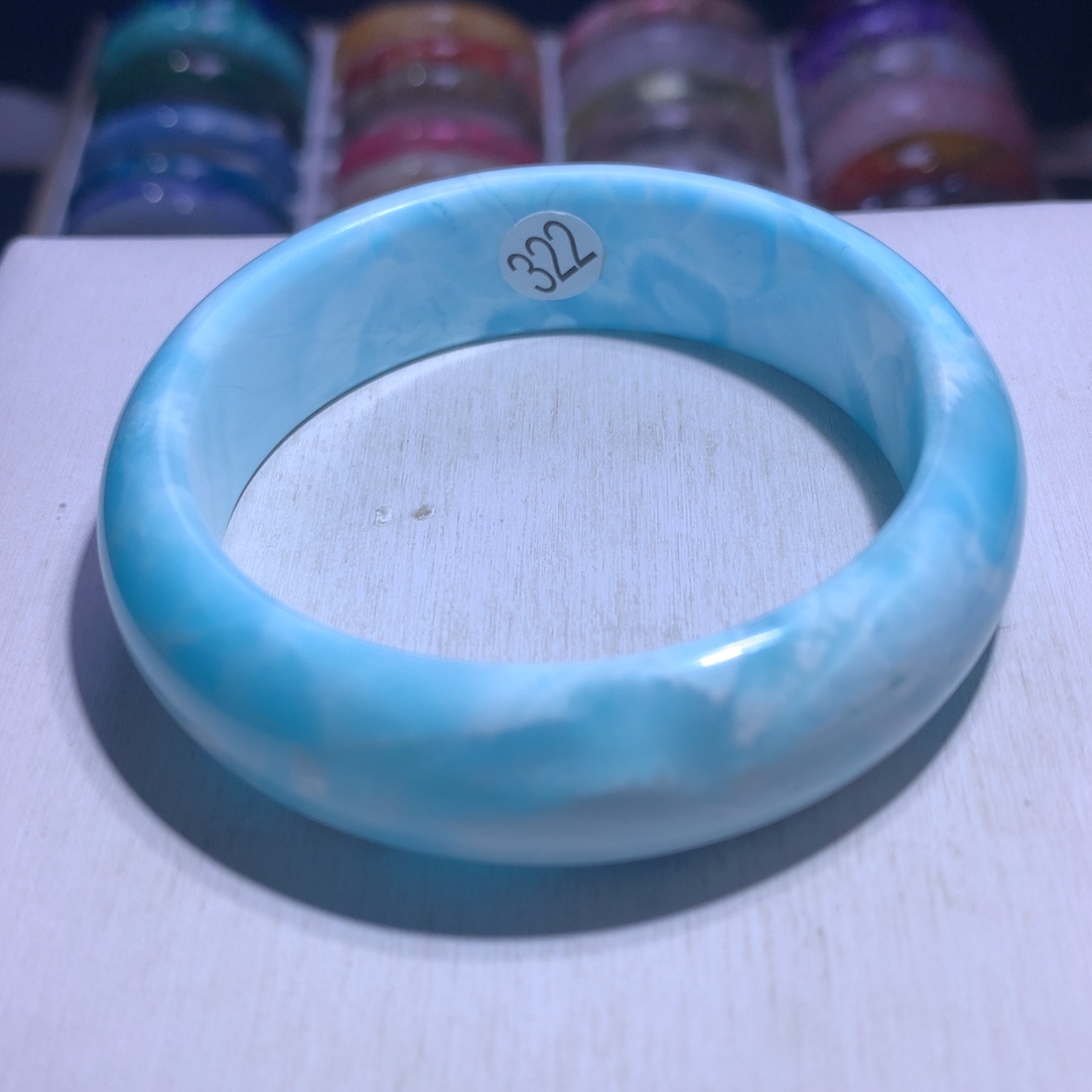 手镯水晶银S925镶嵌异极矿57.4圈322